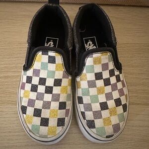 Vans Slip on Glitter & Checkerboard Girls Shoes